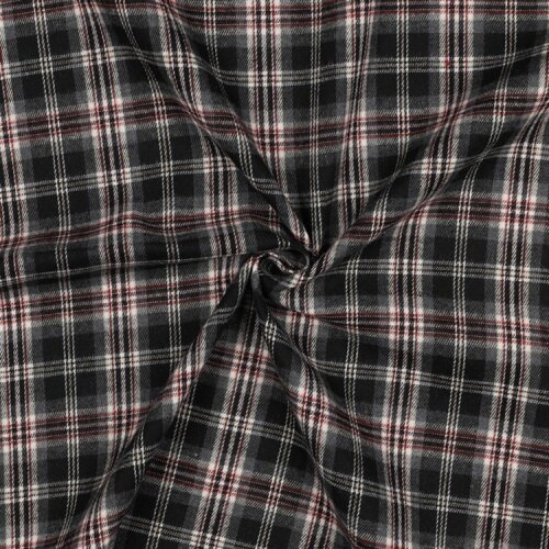 Schottenkaro angeraut - schwarz