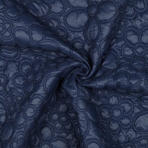 Steppstoff Blumen - dunkelblau