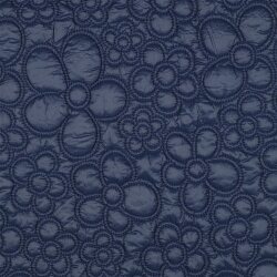 Steppstoff Blumen - dunkelblau