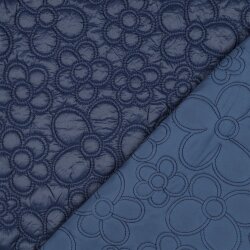 Steppstoff Blumen - dunkelblau