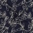 Musselin Bestickt Blumen - dunkelblau