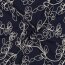 Musselin Bestickt Blumen - dunkelblau