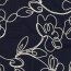 Musselin Bestickt Blumen - dunkelblau