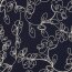 Musselin Bestickt Blumen - dunkelblau