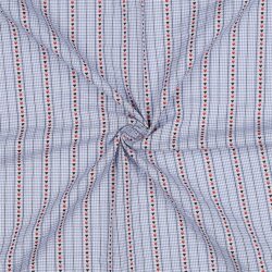 Baumwoll Jacquard Herzreihen Kariert - hellblau