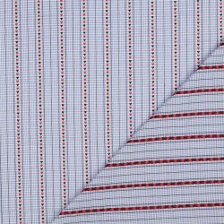 Baumwoll Jacquard Herzreihen Kariert - hellblau