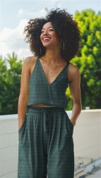 Chenille Jacquard Streifen  - grün