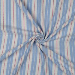 Musselin Garngefärbt Streifen - blau