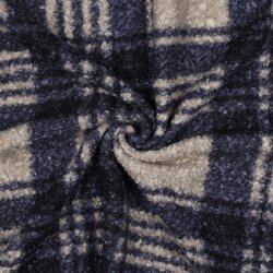 Bouclé Karomuster - blau