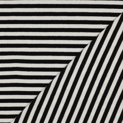 Rippenjersey Gestreift - schwarz