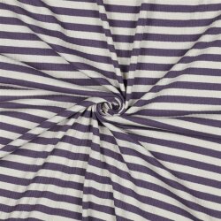 Rippenjersey Gestreift - aubergine