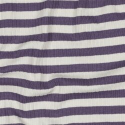 Rippenjersey Gestreift - aubergine