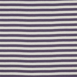 Rippenjersey Gestreift - aubergine