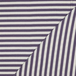 Rippenjersey Gestreift - aubergine