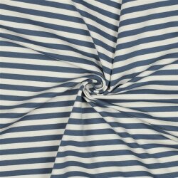 French Terry Streifen - altweiß/indigo