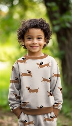 Wintersweat Dackel - natur