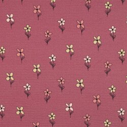Waffeljersey süsse Blümchen - antikpink