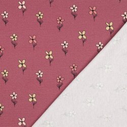 Waffeljersey süsse Blümchen - antikpink