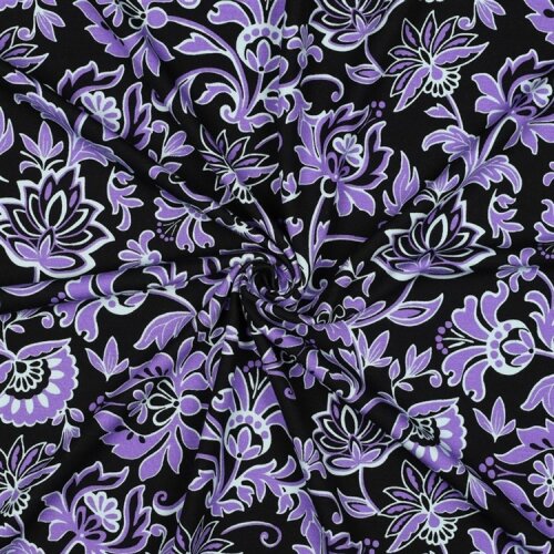 Romanit Jersey "Punta di Roma" Zauberblumen - schwarz