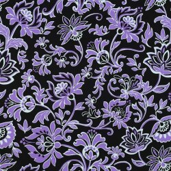 Romanit Jersey "Punta di Roma" Zauberblumen - schwarz