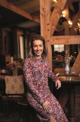 Romanit Jersey "Punta di Roma" Zauberblumen - dunkelrot