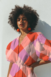 Baumwollsatin LARGE GINGHAM | Nerida Hansen - lila