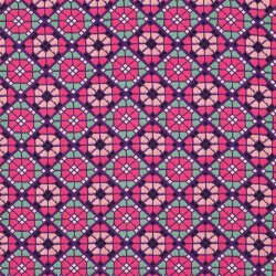 Viskose Lenzing 100% EcoVera™ Digital Kachelmuster - fuchsia