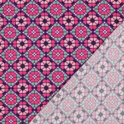 Viskose Lenzing 100% EcoVera™ Digital Kachelmuster - fuchsia