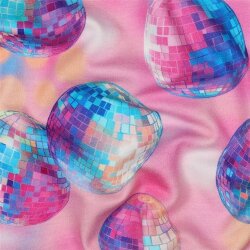 French Terry Disco Kugel - pink