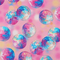 French Terry Disco Kugel - pink