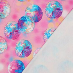 French Terry Disco Kugel - pink