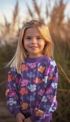 French Terry Wildblumen- wiesengrün