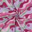 Baumwolljersey bunte Blumenwellen - pink
