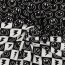 Baumwolljersey Smileys und Blitze - schwarz