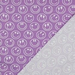 Baumwolljersey Smileys - softlavendel