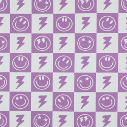 Baumwolljersey Smileys und Anker -softlavendel