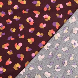 Feincord Leomuster bunt - weinrot