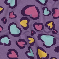 Ganzjahressweat bunte Herzen - softlila