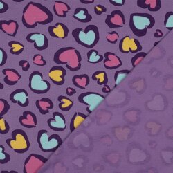 Ganzjahressweat bunte Herzen - softlila