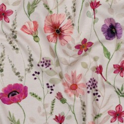 Baumwolljersey Digital zauberhafte Blumen - altweiß