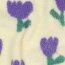 Teddystoff Blumen - altweiss