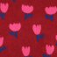 Teddystoff Blumen - dunkelrot