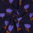 Teddystoff Blumen - dunkelblau