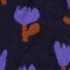 Teddystoff Blumen - dunkelblau