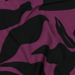 Polyesterjersey Blätter - viola