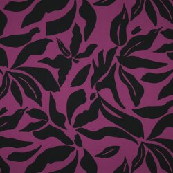 Polyesterjersey Blätter - viola