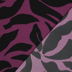 Polyesterjersey Blätter - viola