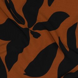 Polyesterjersey Blätter - kamelbraun
