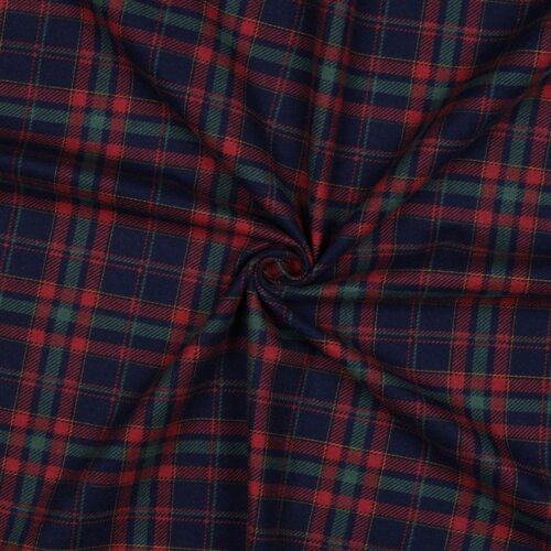 Baumwollflanell Karomuster - dunkelblau