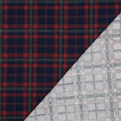 Baumwollflanell Karomuster - dunkelblau